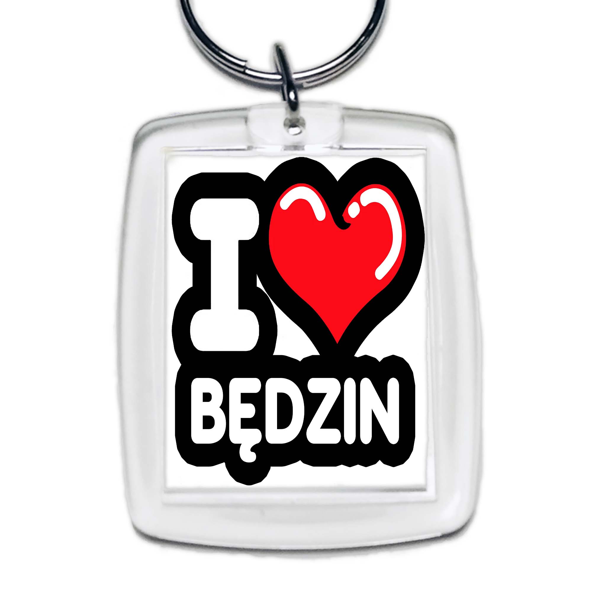 Brelok akrylowy Kocham To Miasto Będzin