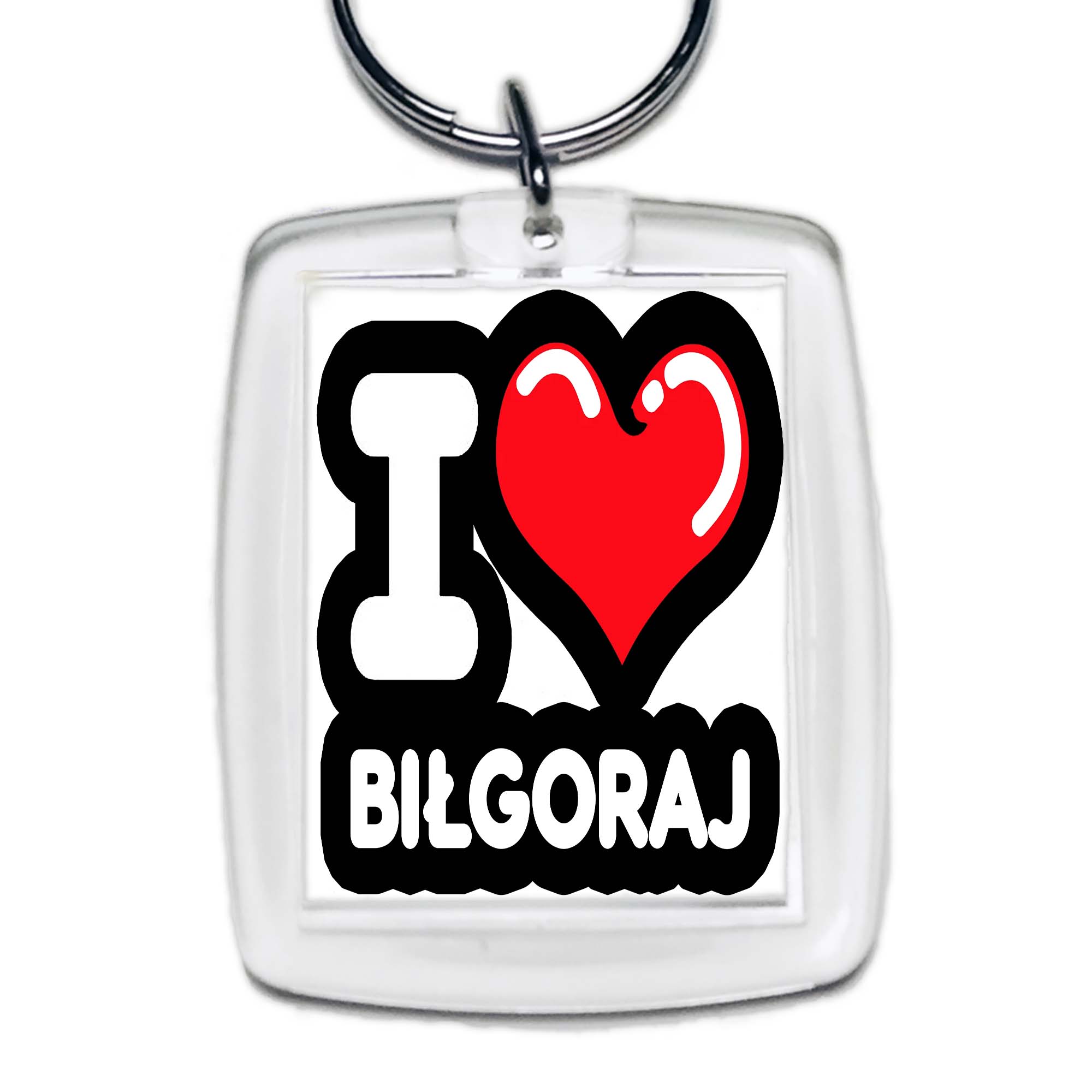 Brelok akrylowy Kocham To Miasto Biłgoraj