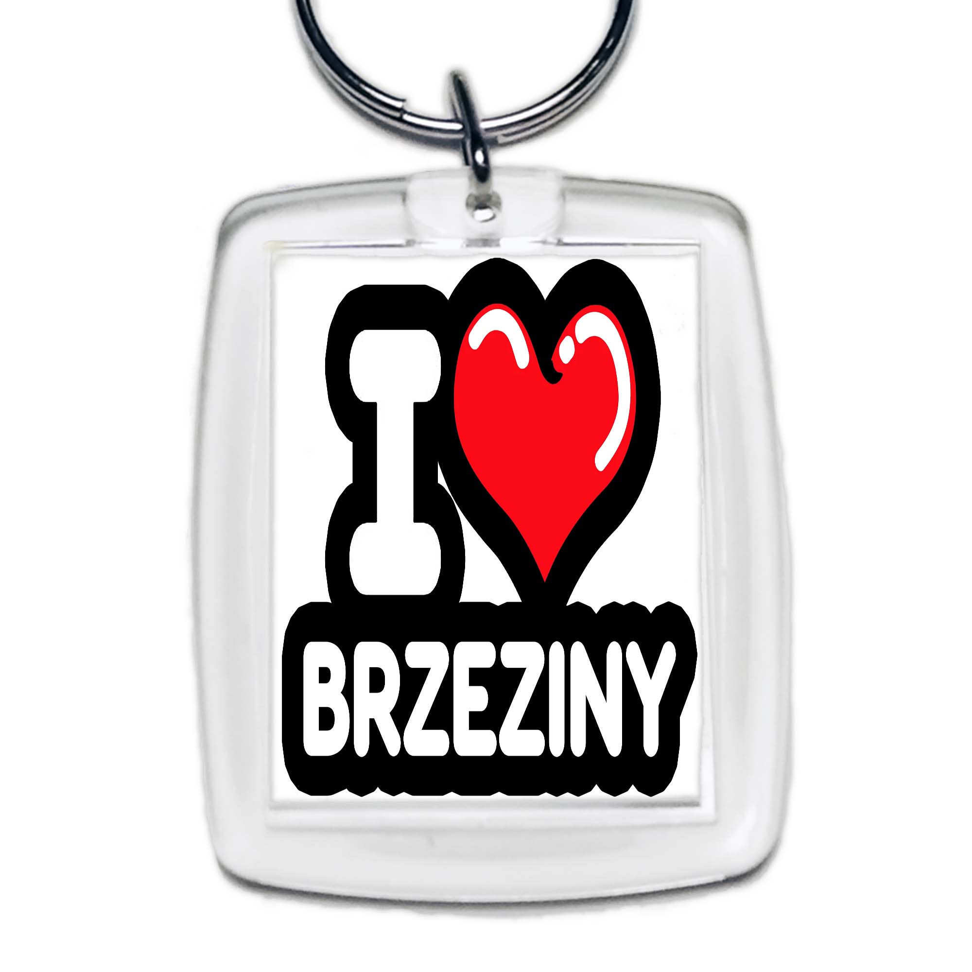 Brelok akrylowy Kocham To Miasto Brzeziny