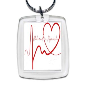 Brelok akrylowy Linia EKG Serca Aleksandrów Kujawski