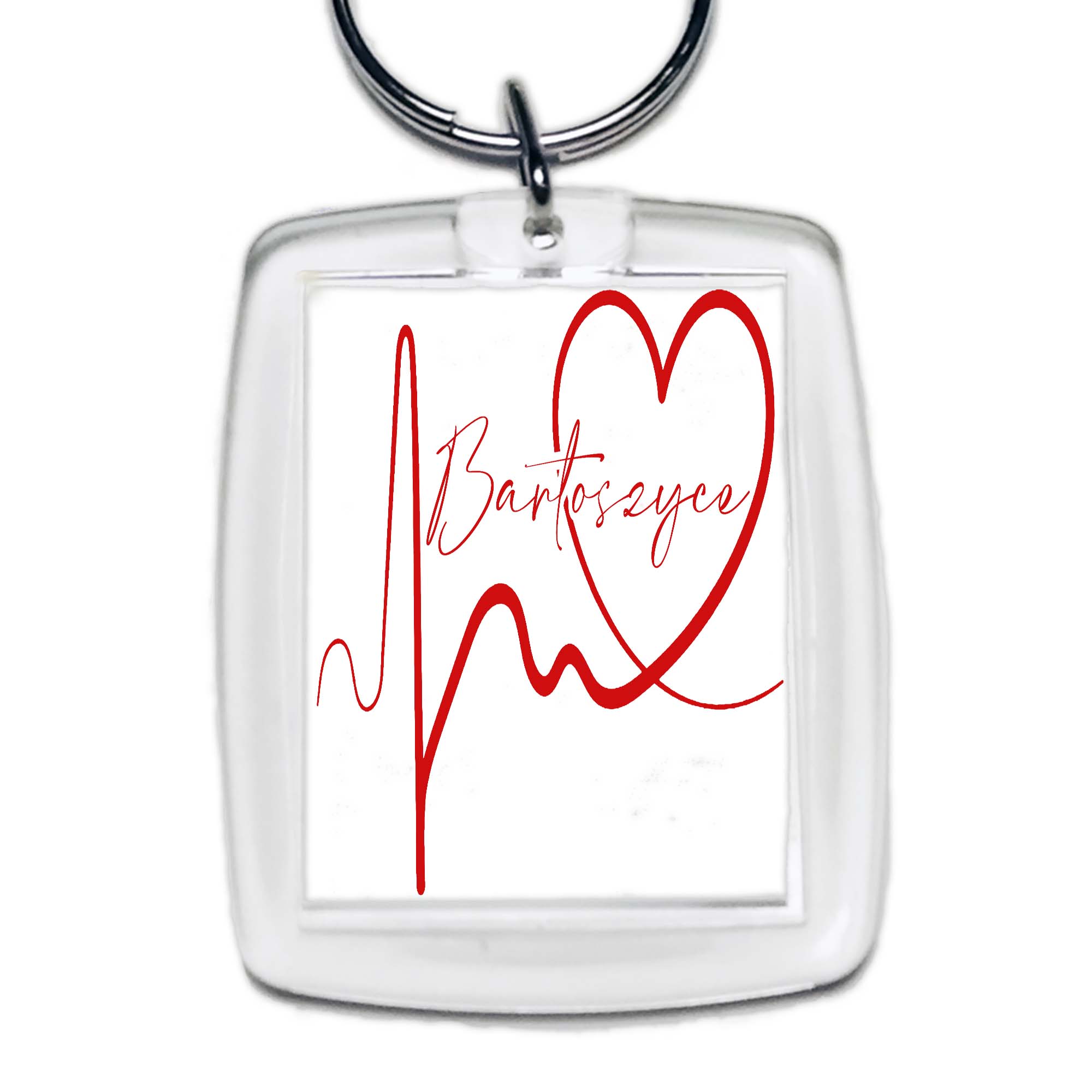Brelok akrylowy Linia EKG Serca Bartoszyce