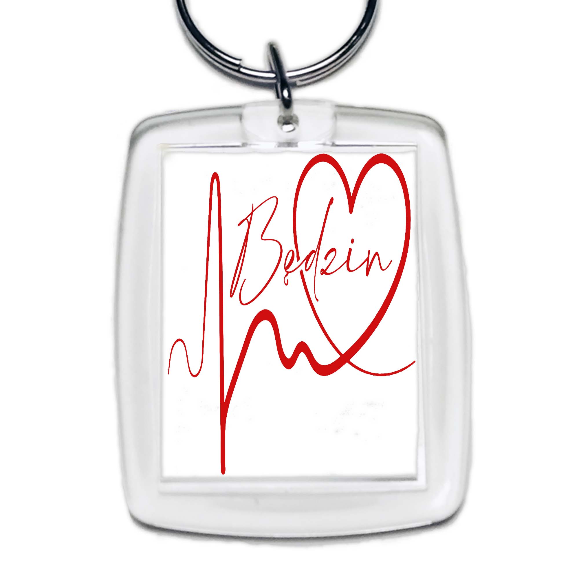 Brelok akrylowy Linia EKG Serca Będzin