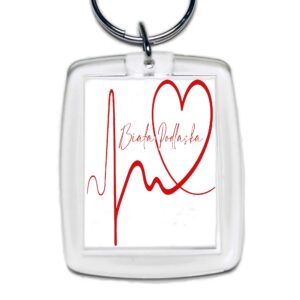 Brelok akrylowy Linia EKG Serca Biała Podlaska