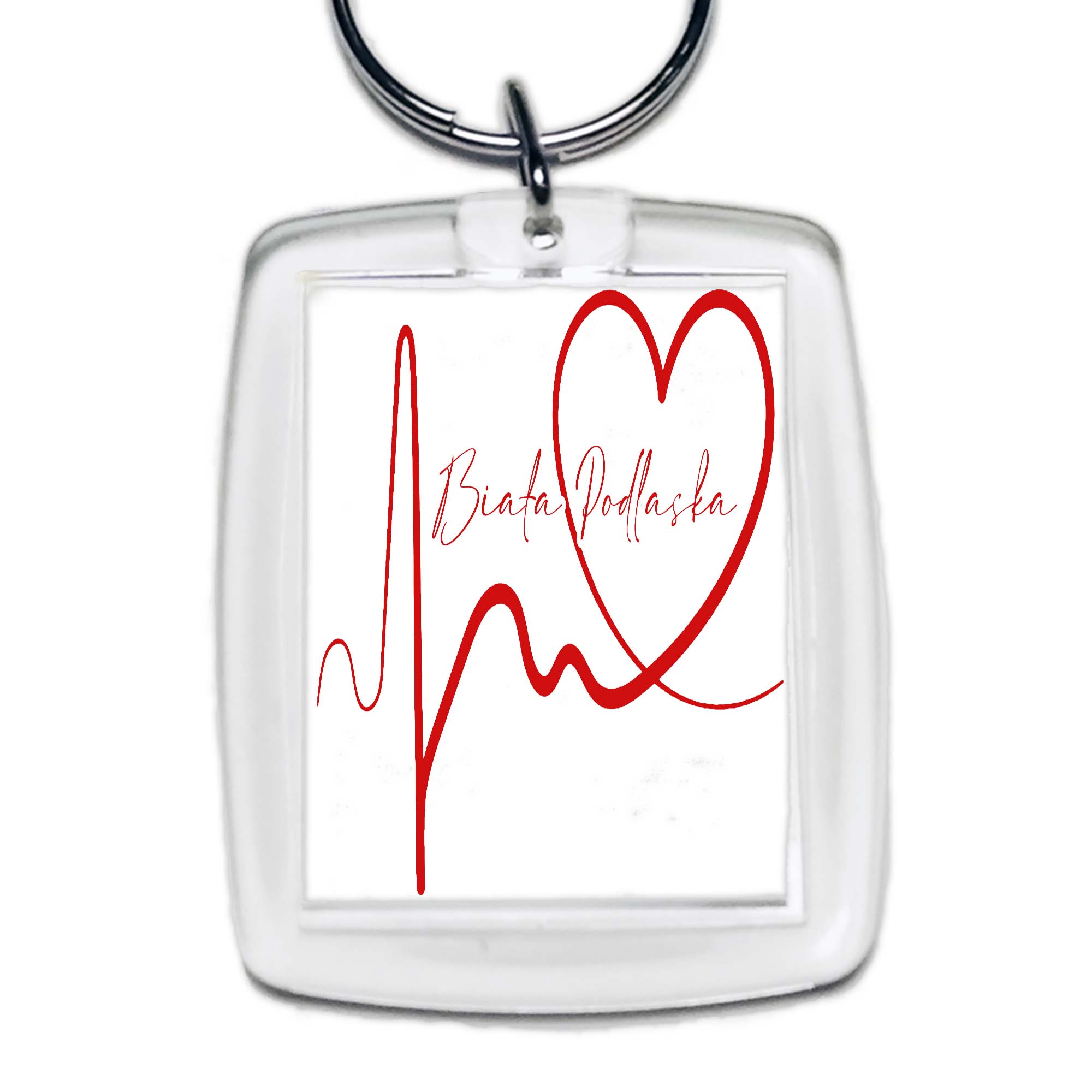 Brelok akrylowy Linia EKG Serca Biała Podlaska