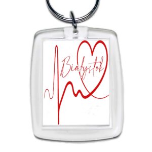 Brelok akrylowy Linia EKG Serca Białystok