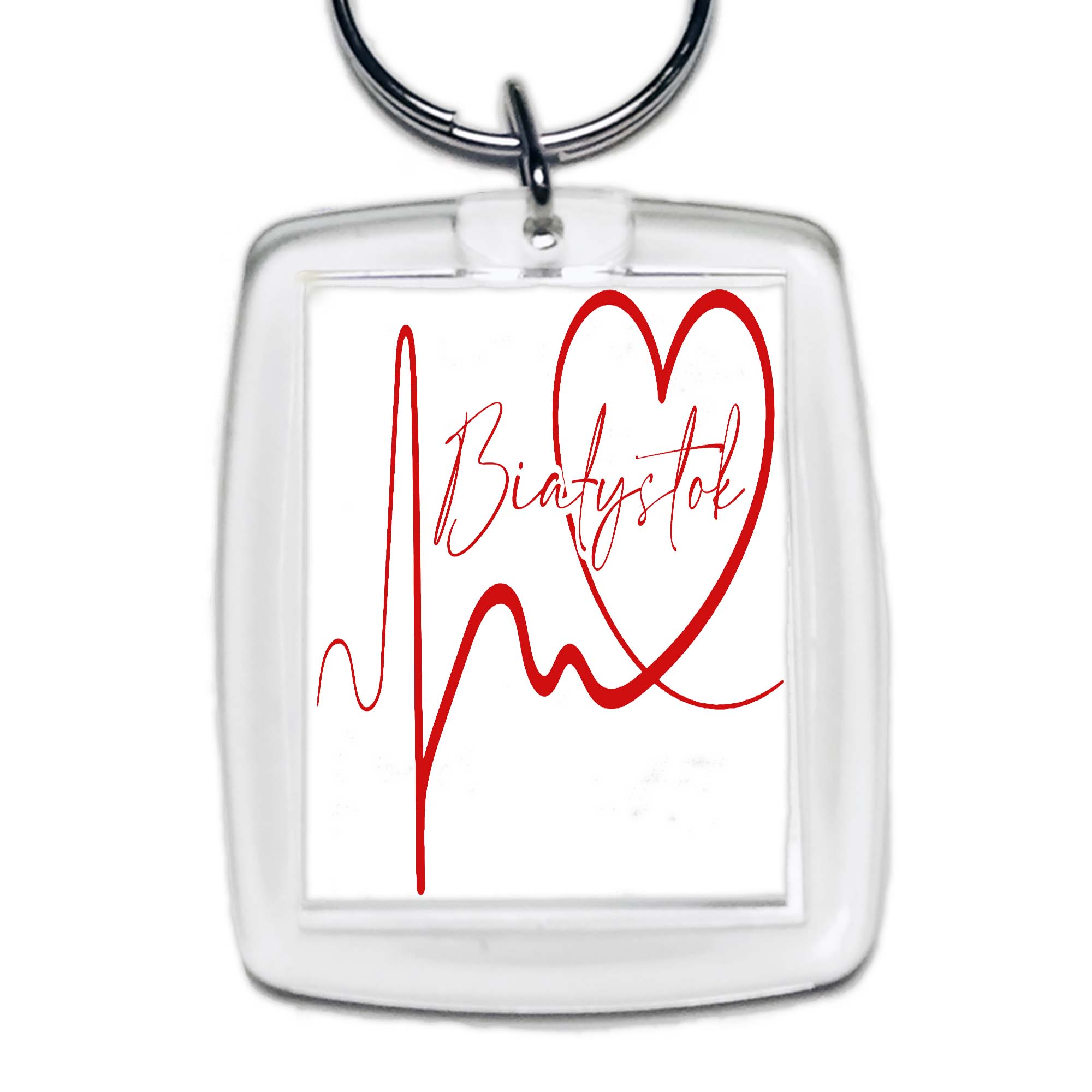 Brelok akrylowy Linia EKG Serca Białystok