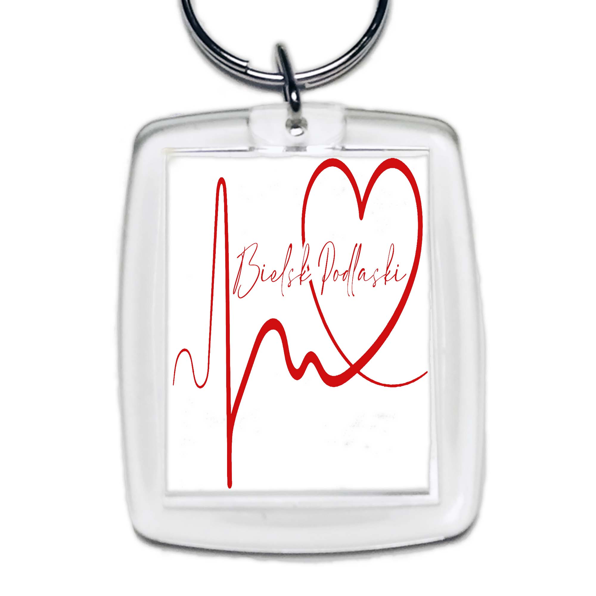 Brelok akrylowy Linia EKG Serca Bielsk Podlaski