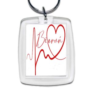 Brelok akrylowy Linia EKG Serca Bieruń