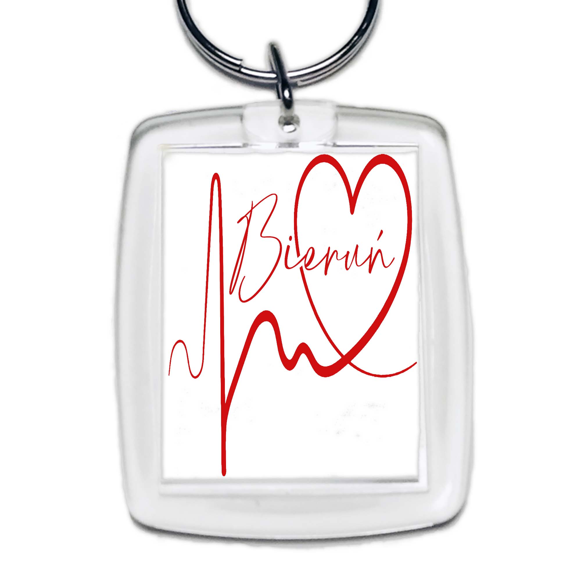 Brelok akrylowy Linia EKG Serca Bieruń