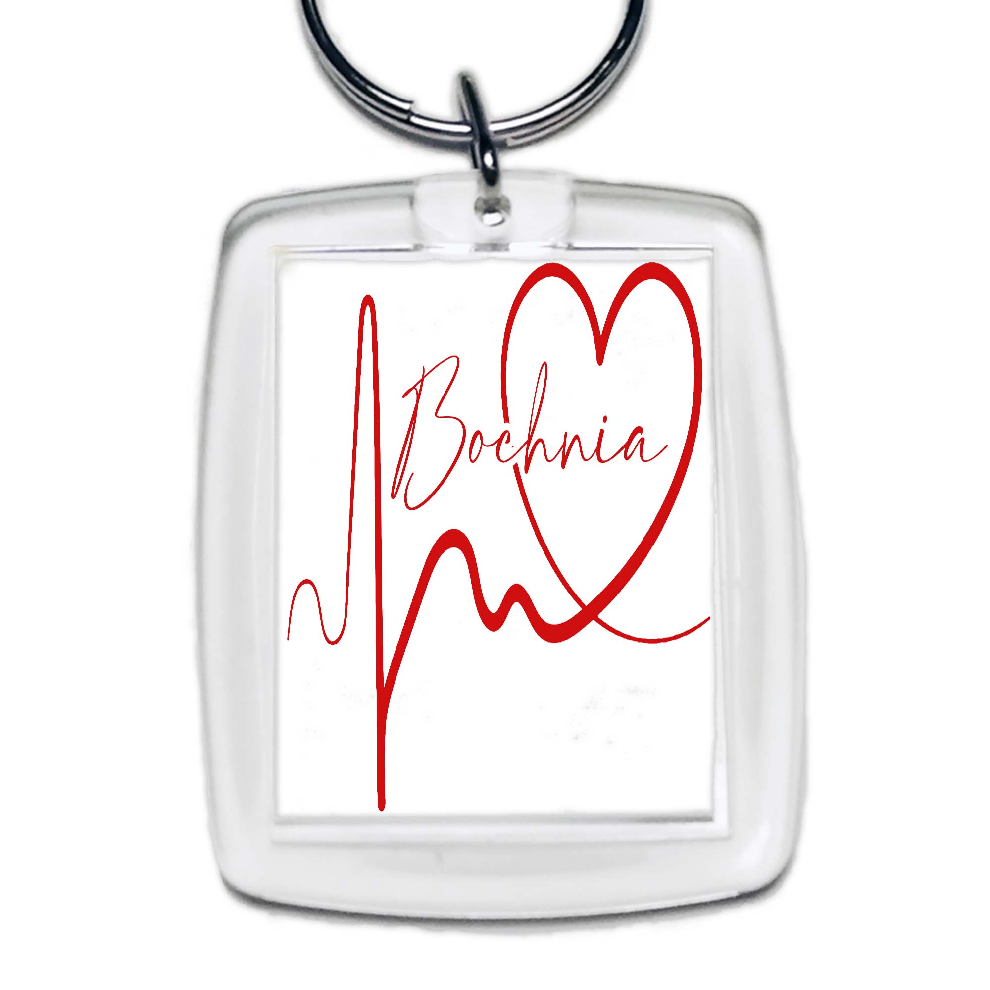 Brelok akrylowy Linia EKG Serca Bochnia