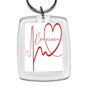 Brelok akrylowy Linia EKG Serca Braniewo