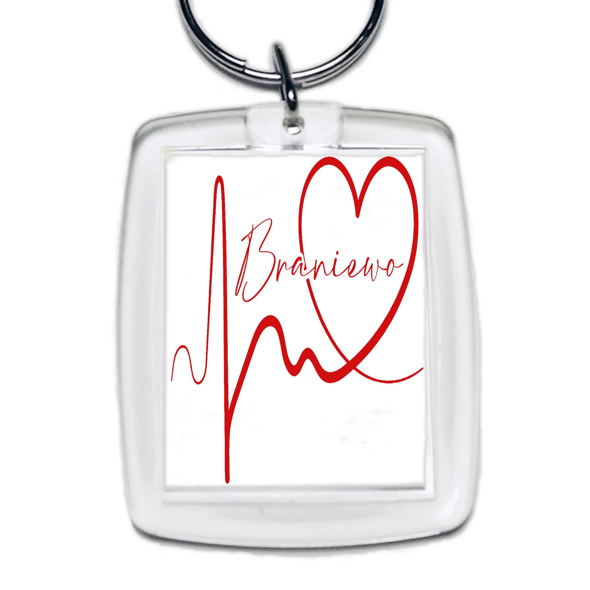 Brelok akrylowy Linia EKG Serca Braniewo