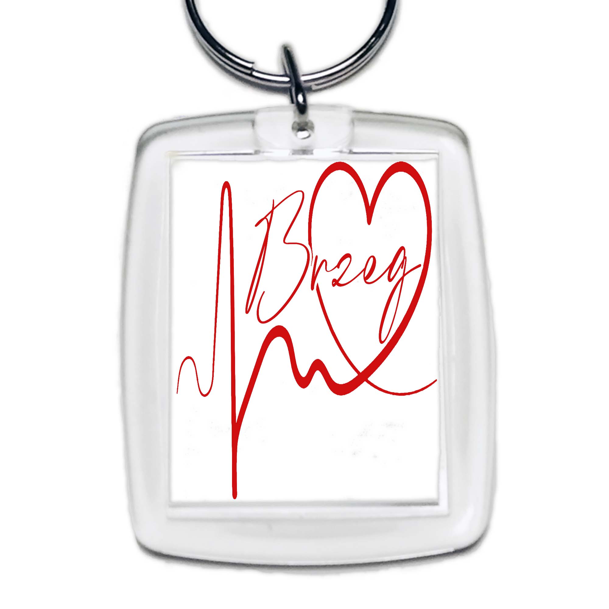 Brelok akrylowy Linia EKG Serca Brzeg