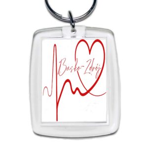 Brelok akrylowy Linia EKG Serca Busko Zdrój