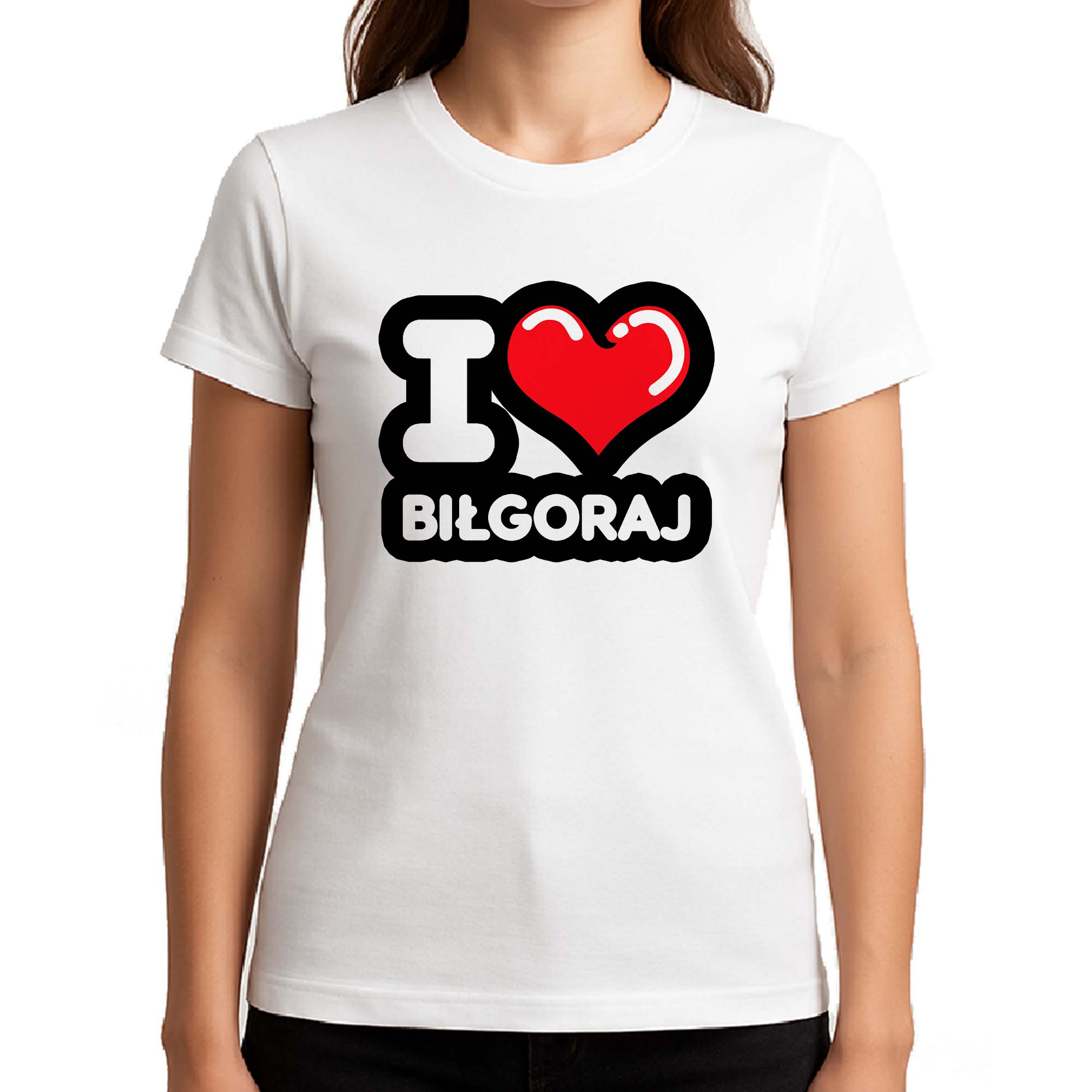Koszulka damska Kocham To Miasto Biłgoraj