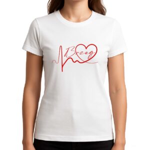 Koszulka damska Linia EKG Serca Brzeg