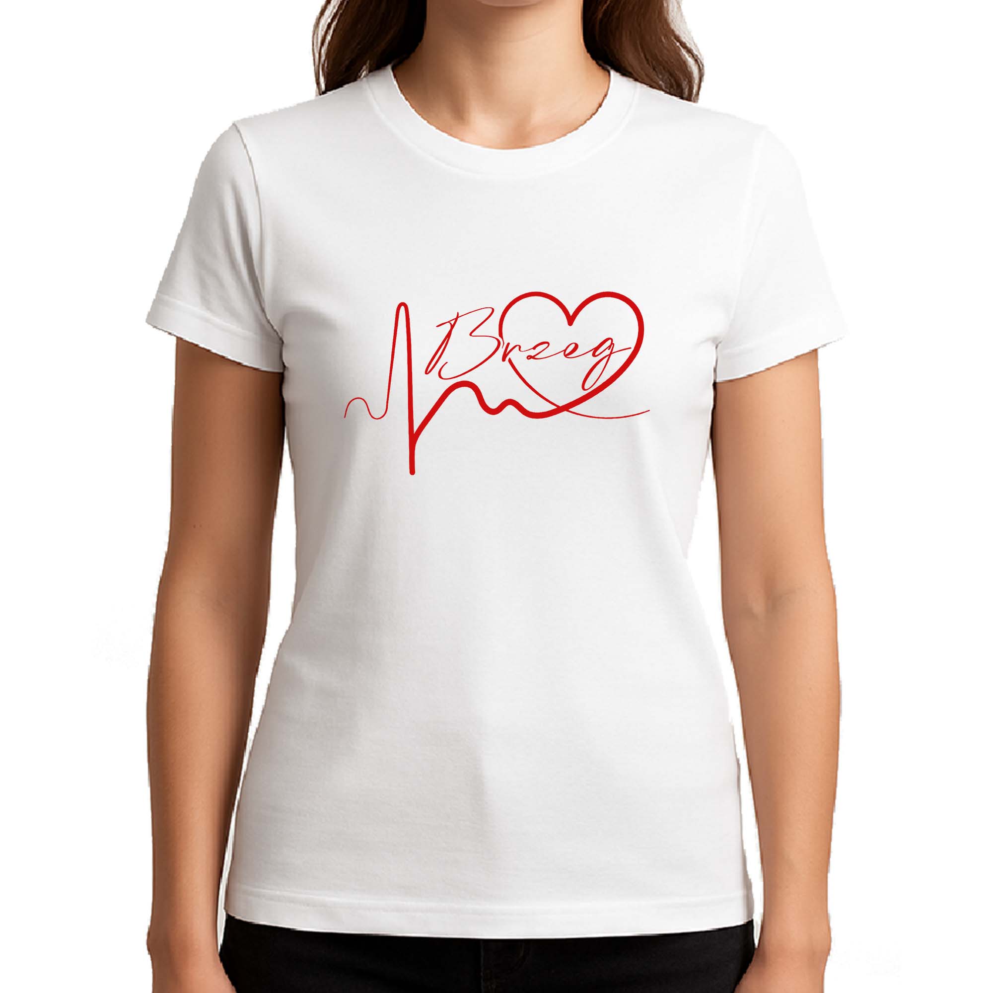 Koszulka damska Linia EKG Serca Brzeg