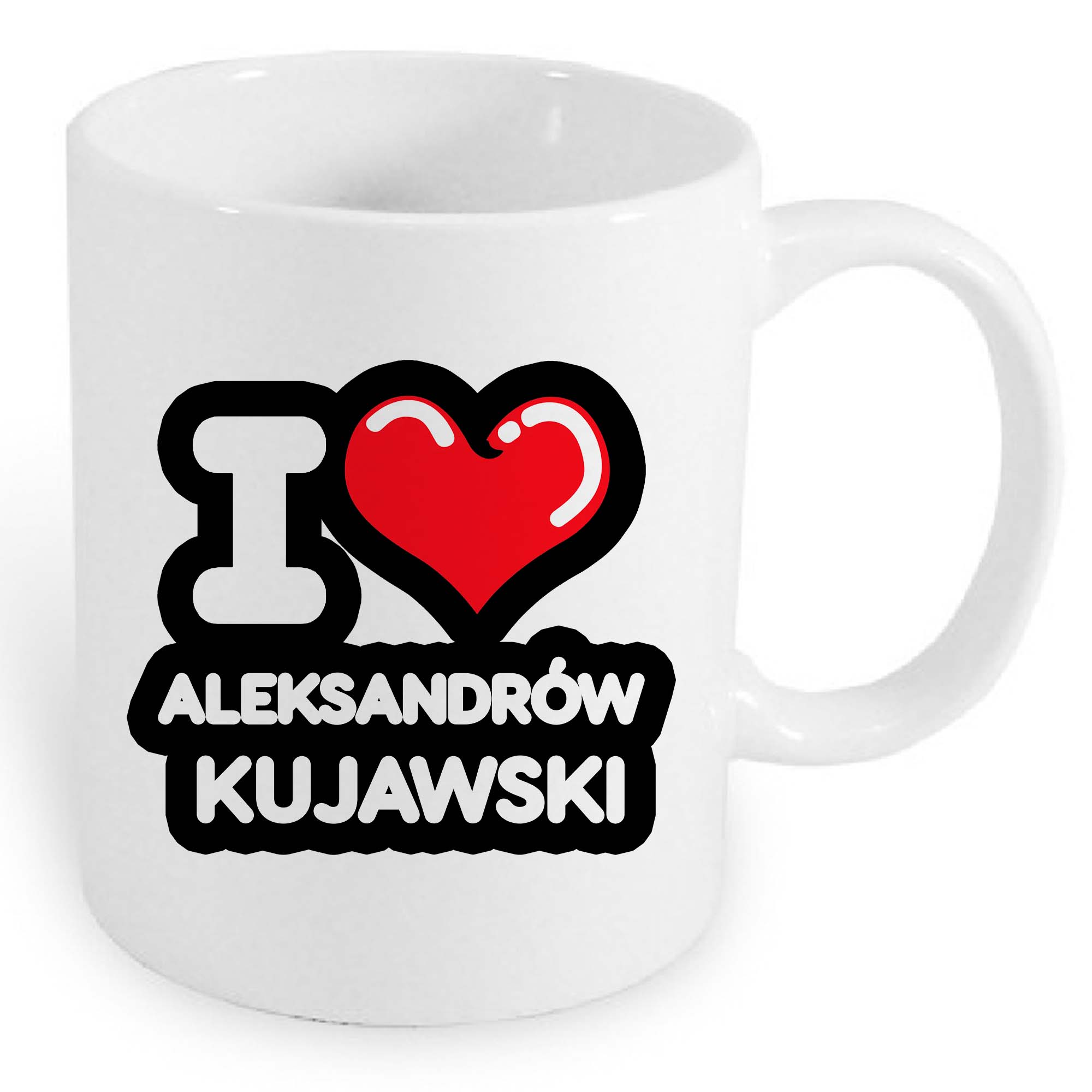 Kubek ceramiczny Kocham To Miasto Aleksandrów Kujawski