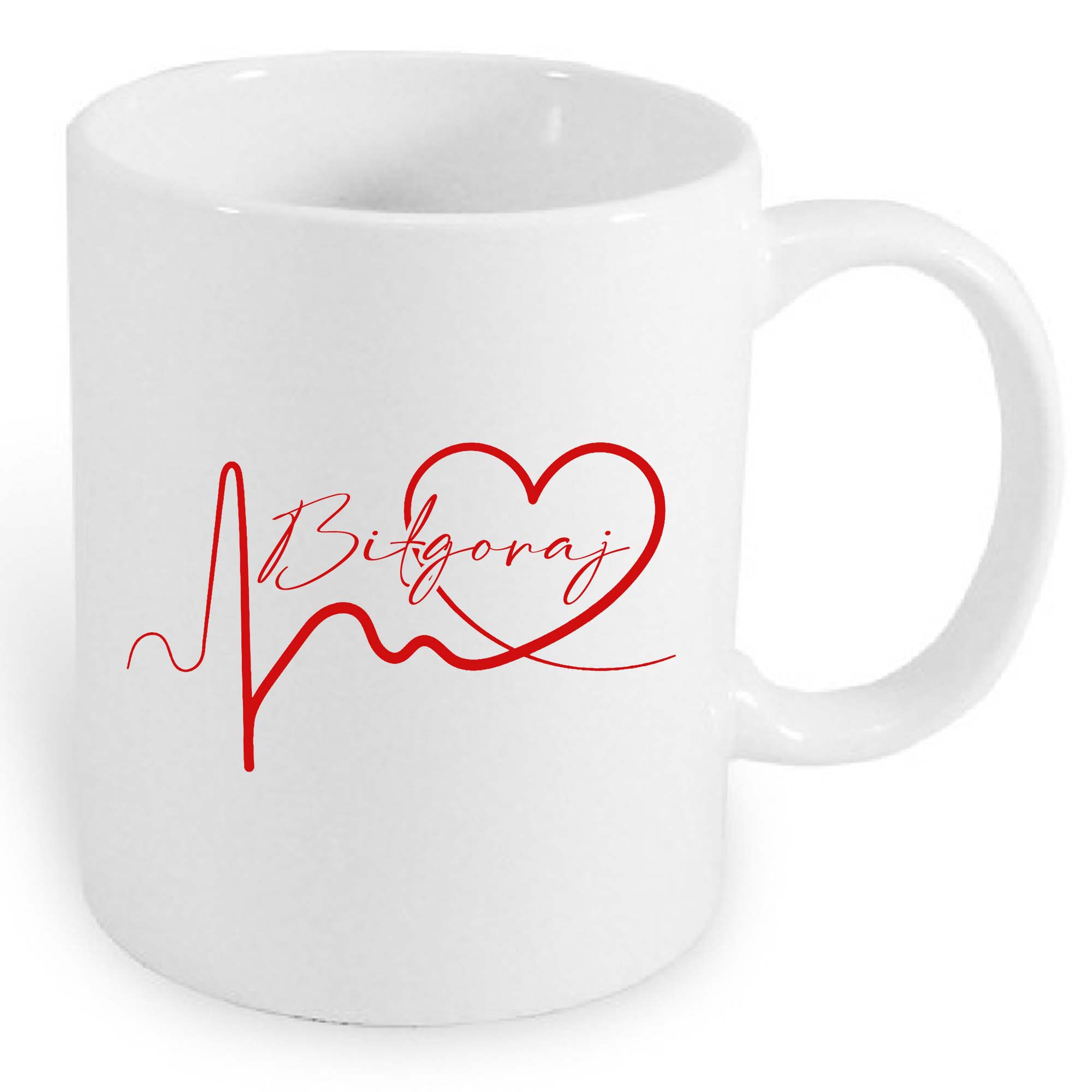Kubek ceramiczny Linia EKG Serca Biłgoraj