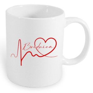 Kubek ceramiczny Linia EKG Serca Brodnica