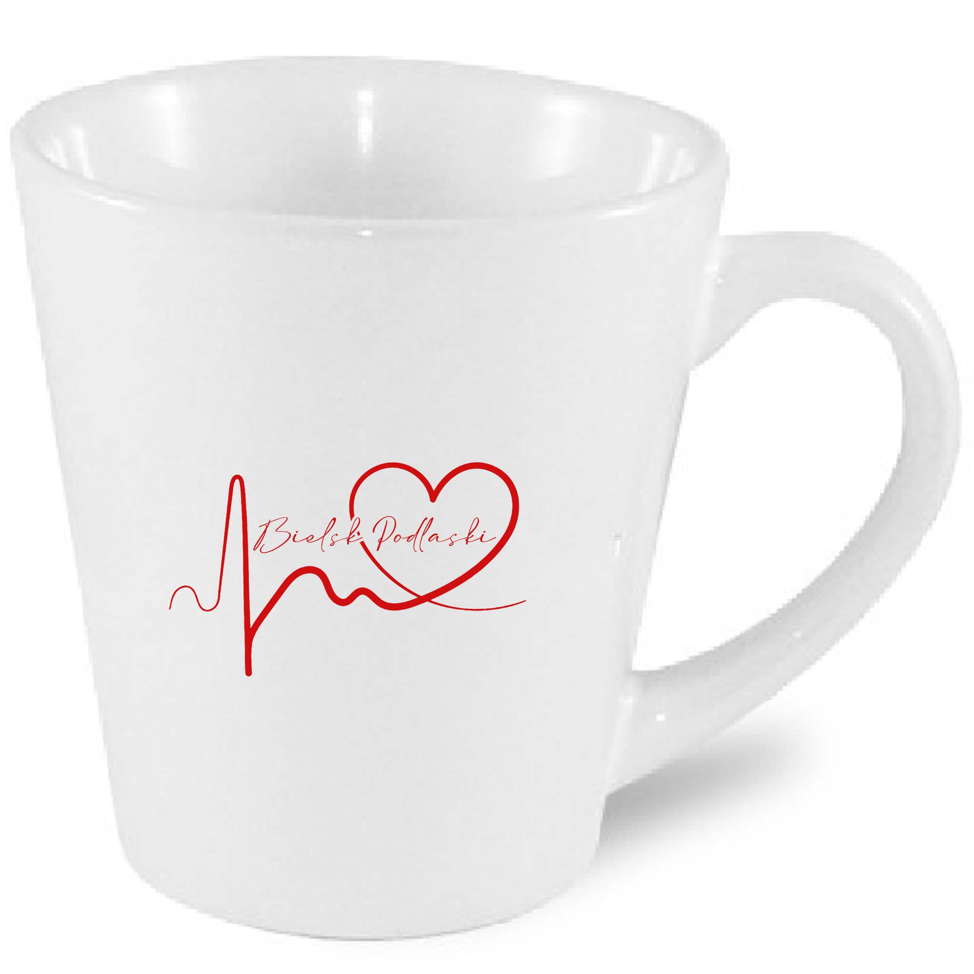 Kubek latte Linia EKG Serca Bielsk Podlaski