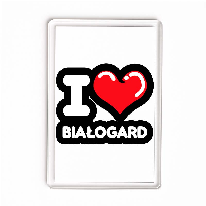 Magnes akrylowy Kocham To Miasto Białogard