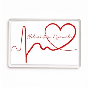 Magnes akrylowy Linia EKG Serca Aleksandrów Kujawski