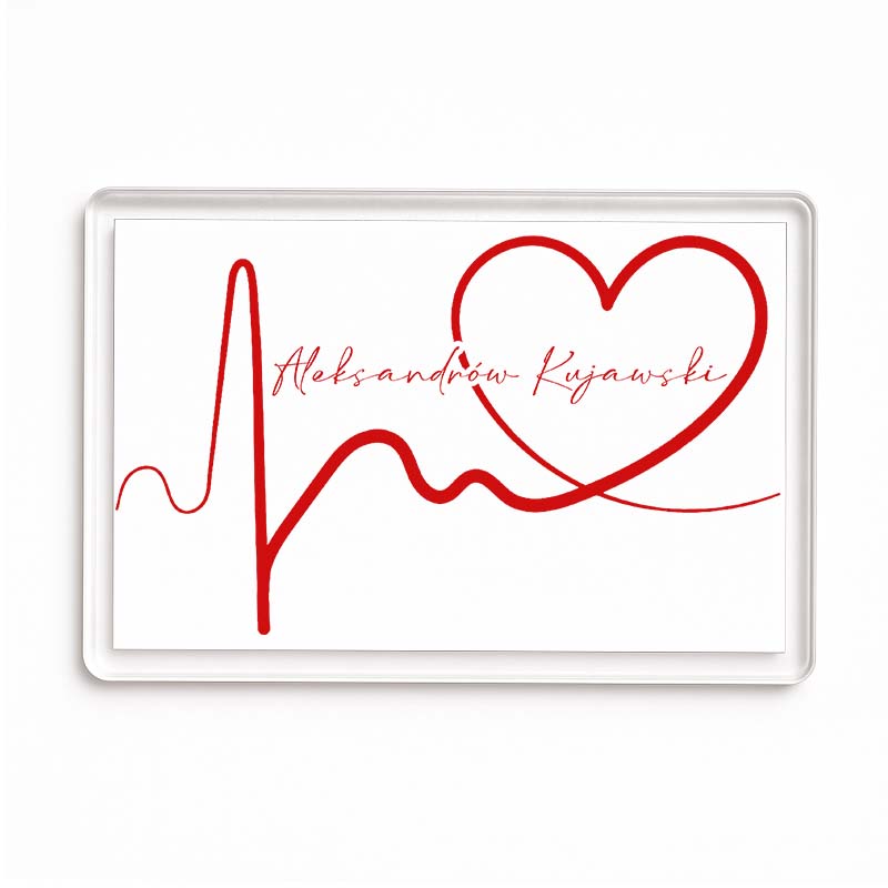 Magnes akrylowy Linia EKG Serca Aleksandrów Kujawski
