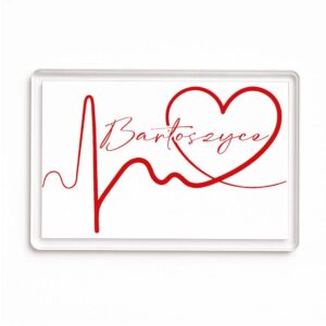 Magnes akrylowy Linia EKG Serca Bartoszyce