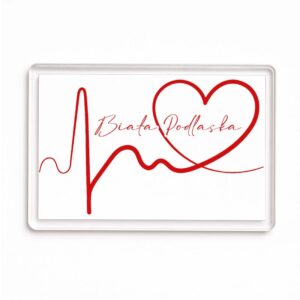 Magnes akrylowy Linia EKG Serca Biała Podlaska