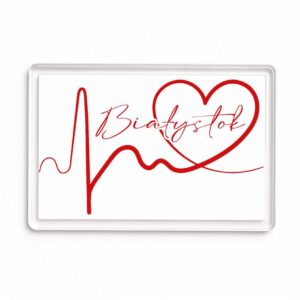Magnes akrylowy Linia EKG Serca Białystok
