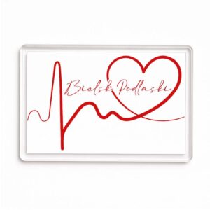 Magnes akrylowy Linia EKG Serca Bielsk Podlaski