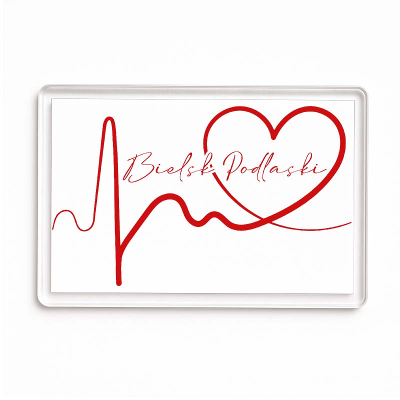 Magnes akrylowy Linia EKG Serca Bielsk Podlaski