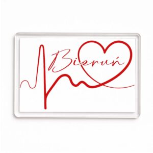 Magnes akrylowy Linia EKG Serca Bieruń