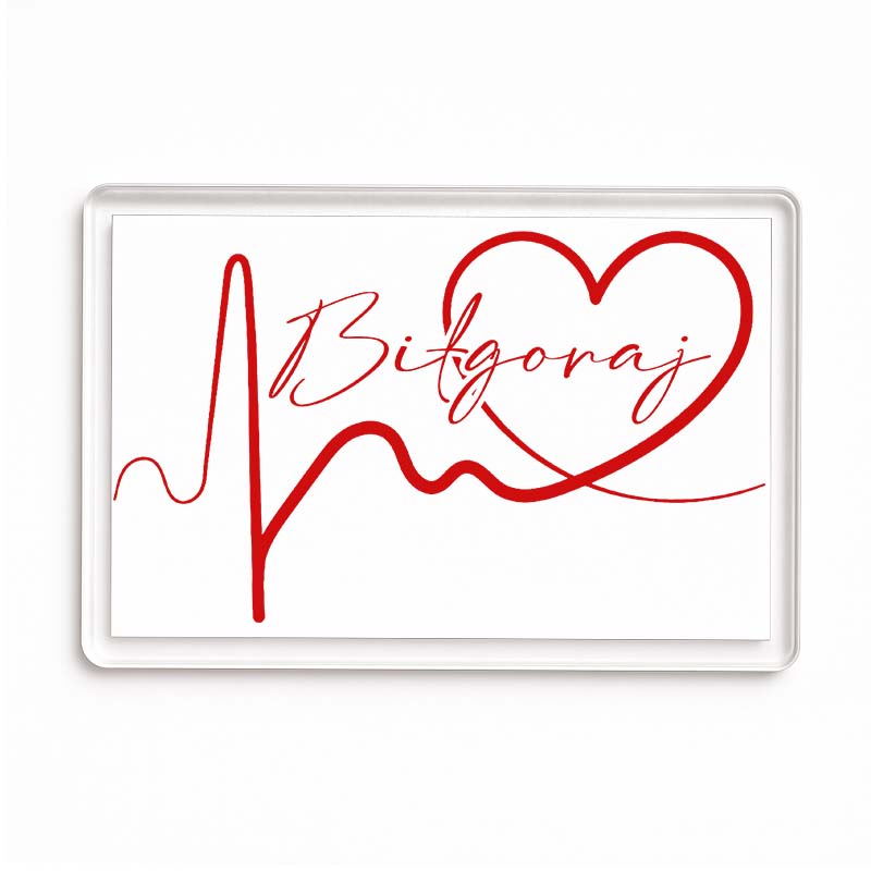 Magnes akrylowy Linia EKG Serca Biłgoraj