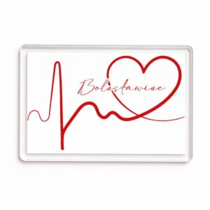 Magnes akrylowy Linia EKG Serca Bolesławiec