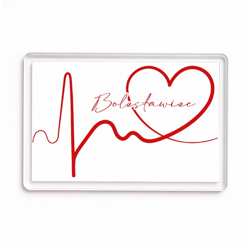 Magnes akrylowy Linia EKG Serca Bolesławiec