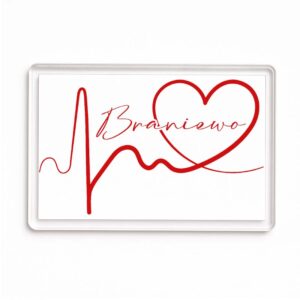 Magnes akrylowy Linia EKG Serca Braniewo