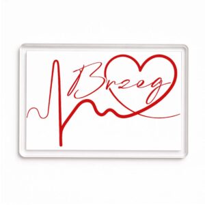 Magnes akrylowy Linia EKG Serca Brzeg