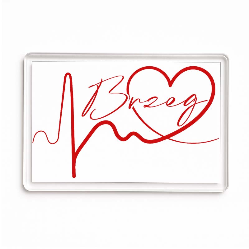 Magnes akrylowy Linia EKG Serca Brzeg