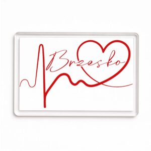 Magnes akrylowy Linia EKG Serca Brzesko