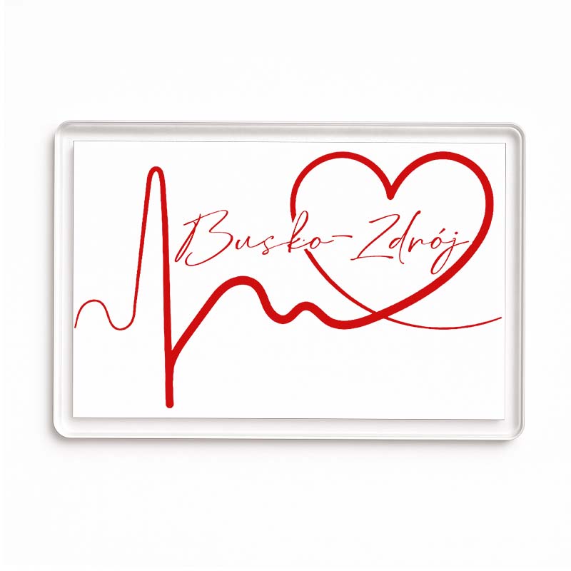 Magnes akrylowy Linia EKG Serca Busko Zdrój