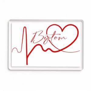 Magnes akrylowy Linia EKG Serca Bytom