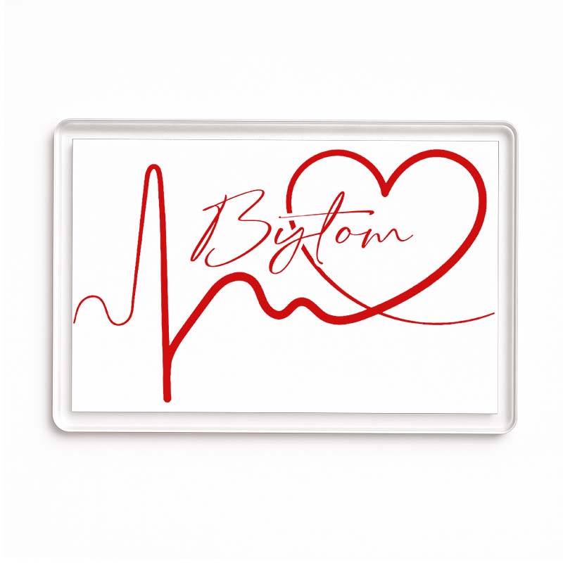 Magnes akrylowy Linia EKG Serca Bytom