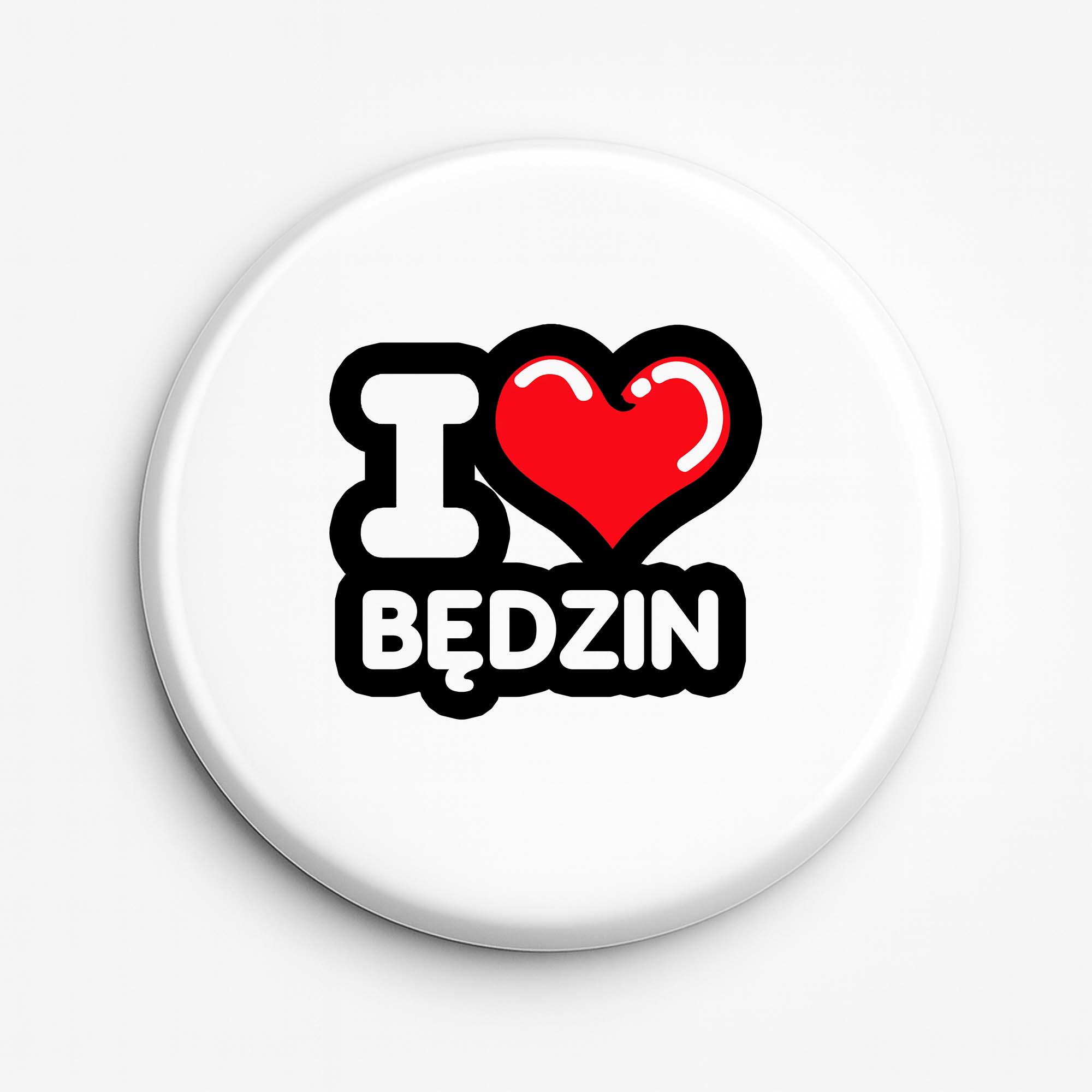 Przypinka pamiątkowa Kocham To Miasto Będzin