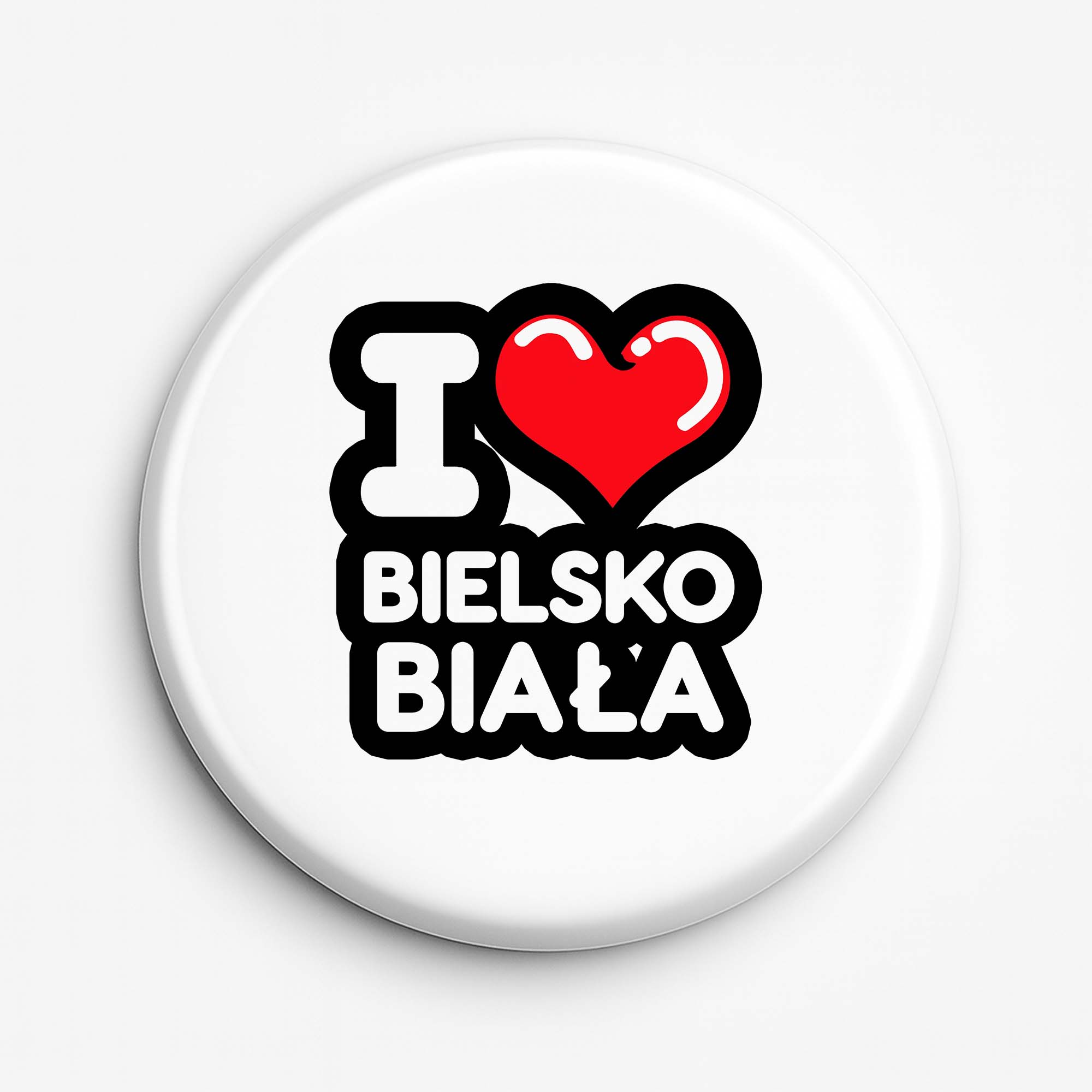 Przypinka pamiątkowa Kocham To Miasto Bielsko-Biała