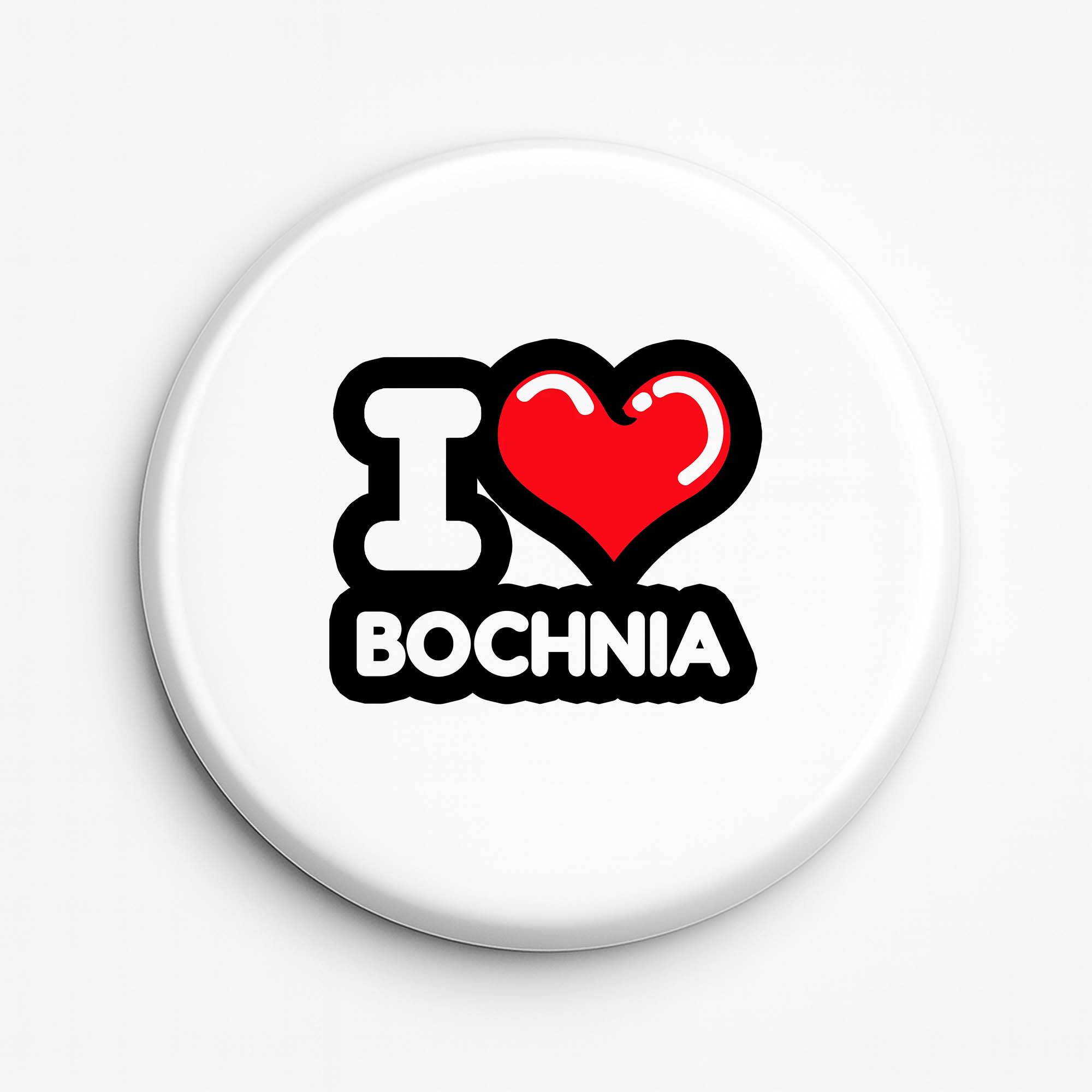 Przypinka pamiątkowa Kocham To Miasto Bochnia