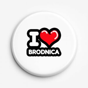 Przypinka pamiątkowa Kocham To Miasto Brodnica