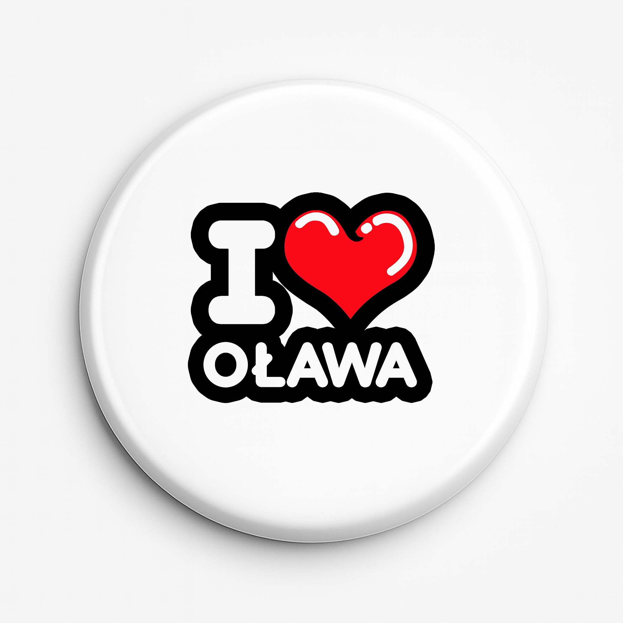 Przypinka pamiątkowa Kocham To Miasto Oława