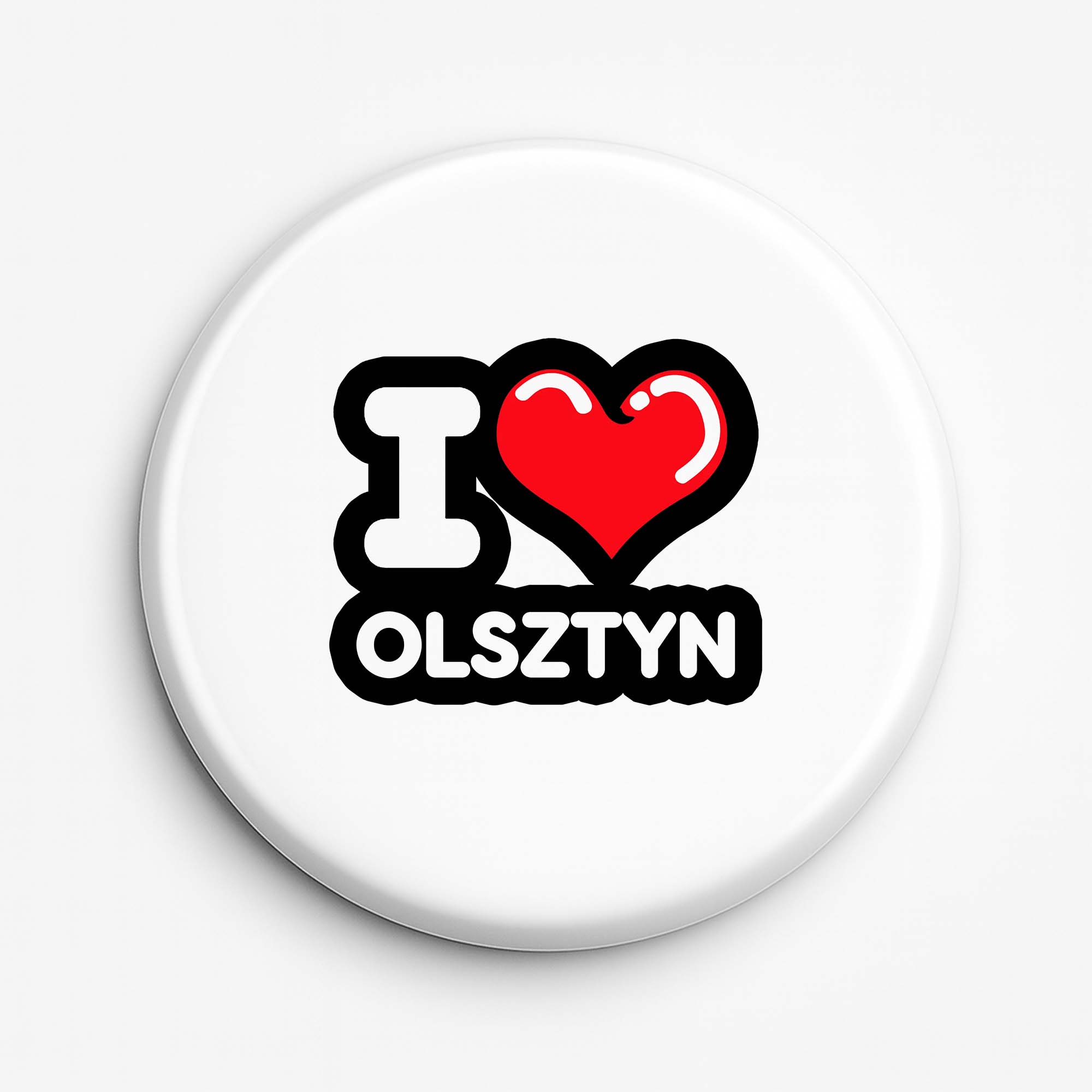 Przypinka pamiątkowa Kocham To Miasto Olsztyn